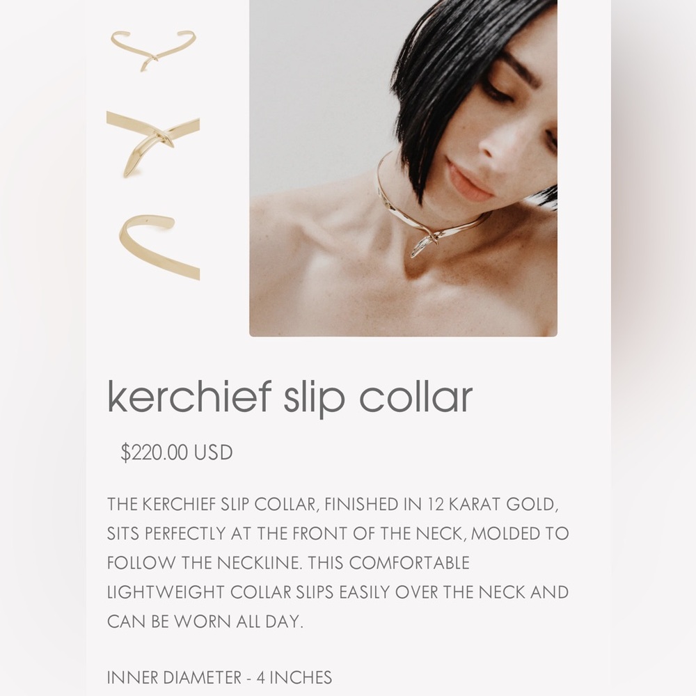 Eddie Borgo Gold Kerchief Slip Collar.  Elegant Gold Choker! - Picture 2 of 7
